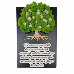 Tablou cu licheni stabilizați � Pom - casă & stil de viață - decorațiuni de casă - decorațiuni de pereți - tablou cu licheni - Artynos.ro