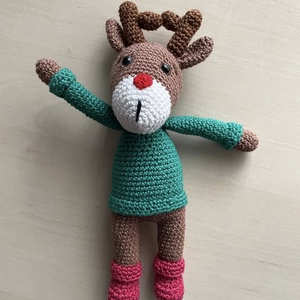 Amigurumirenul Rudolf crosetat, Jucarii si echipamente pentru copii, Plusuri, Iepure de plus, , ARTYNOS