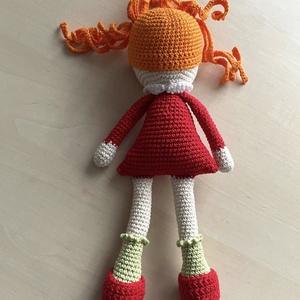 Amigurumifetita cu par portocaliu - jucării și echipamente pentru copii - plușuri - păpușă croșetată, păpușă de pluș - Artynos.ro