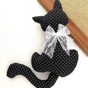 Pisicuta neagra cu buline albe, Jucarii si echipamente pentru copii, Plusuri, Pisica de plus, , ARTYNOS