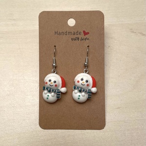 Cercei din rasina cu specific de Craciun, om de zapada - Artynos.ro