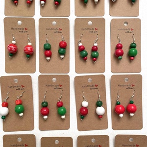 Cercei din lemn cu specific de Craciun, Bijuterii, Cercei, Cercei din lemn, , ARTYNOS