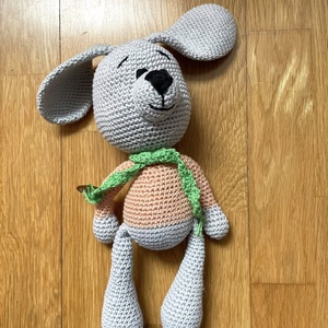 Amigurumi...iepuras cu bluza somon, jucarie crosetata, Jucarii si echipamente pentru copii, Plusuri, Iepure de plus, , ARTYNOS