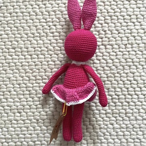 Amigurumi...iepuras rozaliu, jucarie crosetata - jucării și echipamente pentru copii - plușuri - iepure de pluș - Artynos.ro