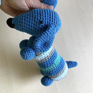 Amigurumi...catel albastru, jucarie crosetata, Jucarii si echipamente pentru copii, Plusuri, Caine de plus, , ARTYNOS