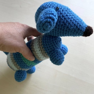 Amigurumi...catel albastru, jucarie crosetata - jucării și echipamente pentru copii - plușuri - câine de pluș - Artynos.ro