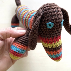 Amigurumi...catel albastru, jucarie crosetata - jucării și echipamente pentru copii - plușuri - câine de pluș - Artynos.ro