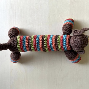 Amigurumi...catel albastru, jucarie crosetata - jucării și echipamente pentru copii - plușuri - câine de pluș - Artynos.ro