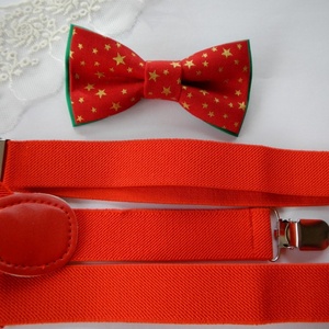 Set copil, papion si bretele rosii, de Craciun, Imbracaminte si moda, Haine barbati, Cravata, papion, , ARTYNOS