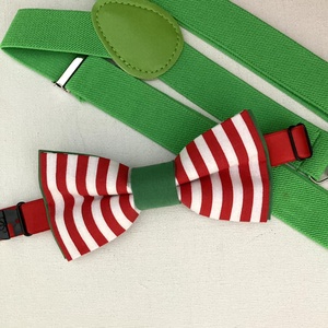 Set copil, papion elf si bretele rosii, de Craciun - Artynos.ro