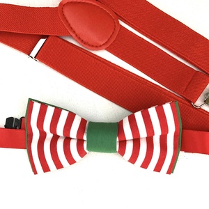 Set copil, papion elf si bretele rosii, de Craciun - îmbrăcăminte și modă - haine bărbați - cravată, papion - Artynos.ro