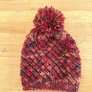 Caciula tricotata manual, bordo, marime copil, Imbracaminte si moda, Esarfe, palarii, fularuri, Caciula, Crosetat, Impletitura, ARTYNOS