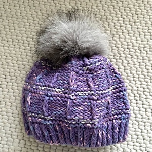 Caciula tricotata manual, mov, Imbracaminte si moda, Esarfe, palarii, fularuri, Caciula, , ARTYNOS
