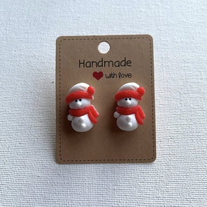 Cercei cu surub, cu oameni de zapada, Bijuterii, Cercei, Cercei din rasina, , ARTYNOS