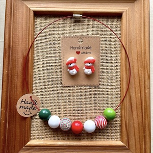 Set colier si cercei cu tematica de iarna - Artynos.ro