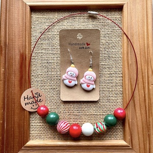 Set colier si cercei cu specific de iarna - Artynos.ro