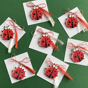 Martisor buburuza, brosa din lemn, Bijuterii, Martisor, , ARTYNOS