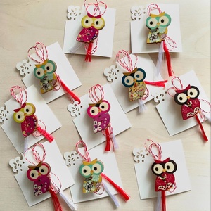 Martisor bufnita, brosa din lemn, Bijuterii, Martisor, , ARTYNOS