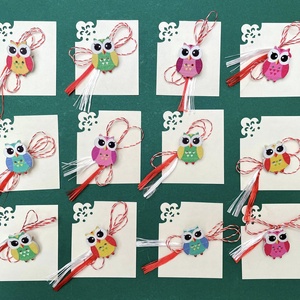 Martisor bufnita, brosa din lemn, Bijuterii, Martisor, , ARTYNOS