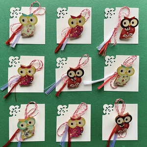 Martisor bufnita, brosa din lemn, Bijuterii, Martisor, , ARTYNOS