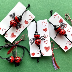 Bratara reglabila buburuza - bijuterii - brățări - brățări din mărgele - Artynos.ro