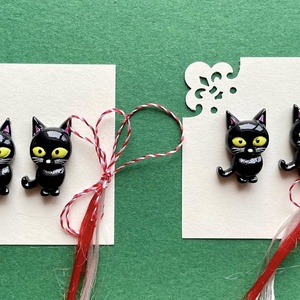 Cercei pisica neagra, Bijuterii, Cercei, Cercei cu figurine, , ARTYNOS