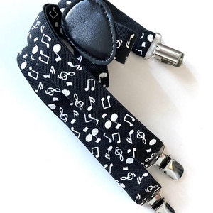 Bretele pentru copii, negre cu note muzicale, Imbracaminte si moda, Haine barbati, Cravata, papion, , ARTYNOS