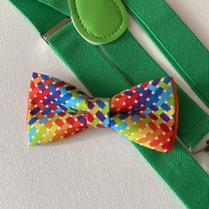 Set pentru copii, papion cucrubeu si bretele verzi, Imbracaminte si moda, Haine barbati, Cravata, papion, , ARTYNOS