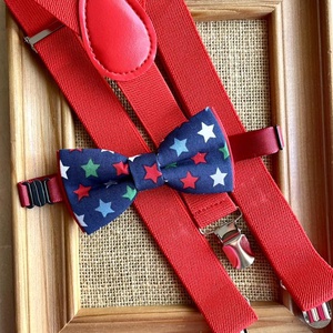 Set pentru copii, papion cu stelute si bretele rosii, Imbracaminte si moda, Haine barbati, Cravata, papion, , ARTYNOS