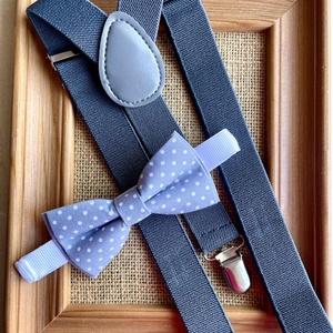 Set pentru copii, papion si bretele gri, Imbracaminte si moda, Haine barbati, Cravata, papion, , ARTYNOS