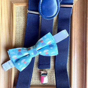 Set pentru copii, papion si bretele albastre, Imbracaminte si moda, Haine barbati, Cravata, papion, , ARTYNOS