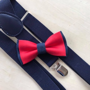 Set pentru copii, papion si bretele bleumarin, Imbracaminte si moda, Haine barbati, Cravata, papion, , ARTYNOS