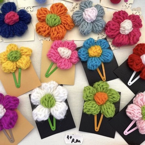 Clama cu floare crosetata, Imbracaminte si moda, Accesorii par, Clema de par si ac de par, , ARTYNOS