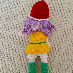 Amigurumi..spiridus cu par mov! Jucarie crosetata - jucării și echipamente pentru copii - plușuri - păpușă croșetată, păpușă de pluș - Artynos.ro