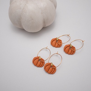 Cercei Pumpkin Hoops, Bijuterii, Cercei, Clipsuri, Confectionarea bijuteriilor, ARTYNOS