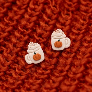 Cercei Pumpkin Spice Latte, Bijuterii, Cercei, Clipsuri, Confectionarea bijuteriilor, ARTYNOS