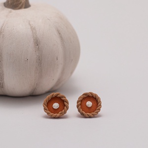Cercei Pumpkin Pie - bijuterii - cercei - clipsuri - Artynos.ro
