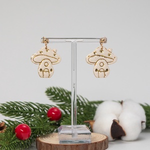 Cercei Ciuperci Golden Mushrooms - bijuterii - cercei - cercei brodați - Artynos.ro