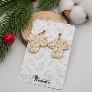 Cercei Ciuperci Golden Mushrooms - bijuterii - cercei - cercei brodați - Artynos.ro