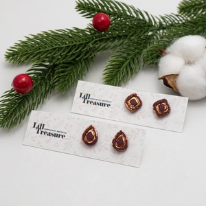 Cercei Burgundy Christmas, Bijuterii, Cercei, Cercei cu figurine, Confectionarea bijuteriilor, ARTYNOS