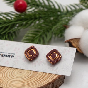 Cercei Burgundy Christmas - bijuterii - cercei - cercei cu figurine - Artynos.ro