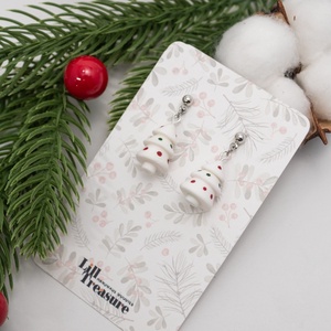 Cercei brad cu detalii pictate manual - bijuterii - cercei - cercei lungi - Artynos.ro