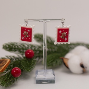 Cercei de Craciun cu omulet de turta dulce, Bijuterii, Cercei, Cercei lungi, Confectionarea bijuteriilor, ARTYNOS