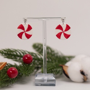 Cercei acadea de Craciun pictati manual, Bijuterii, Cercei, Cercei lungi, Confectionarea bijuteriilor, ARTYNOS