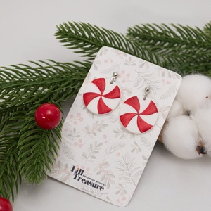 Cercei acadea de Craciun pictati manual - bijuterii - cercei - cercei lungi - Artynos.ro