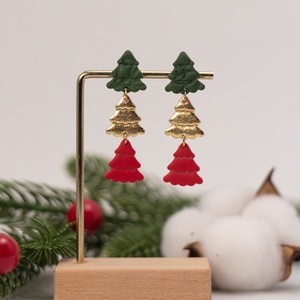 Cercei de Craciun cu braduleti - bijuterii - cercei - cercei lungi - Artynos.ro