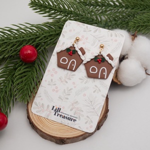 Cercei de Craciun cu casuta de turta dulce - bijuterii - cercei - cercei lungi - Artynos.ro