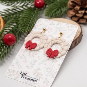 Cercei coronita de Craciun - Christmas Wreath II - bijuterii - cercei - cercei lungi - Artynos.ro