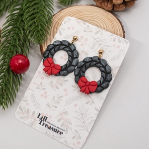 Cercei coronita de Craciun - Christmas Wreath III, Bijuterii, Cercei, Cercei lungi, Confectionarea bijuteriilor, ARTYNOS