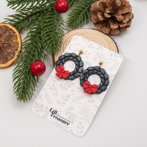 Cercei coronita de Craciun - Christmas Wreath III - bijuterii - cercei - cercei lungi - Artynos.ro